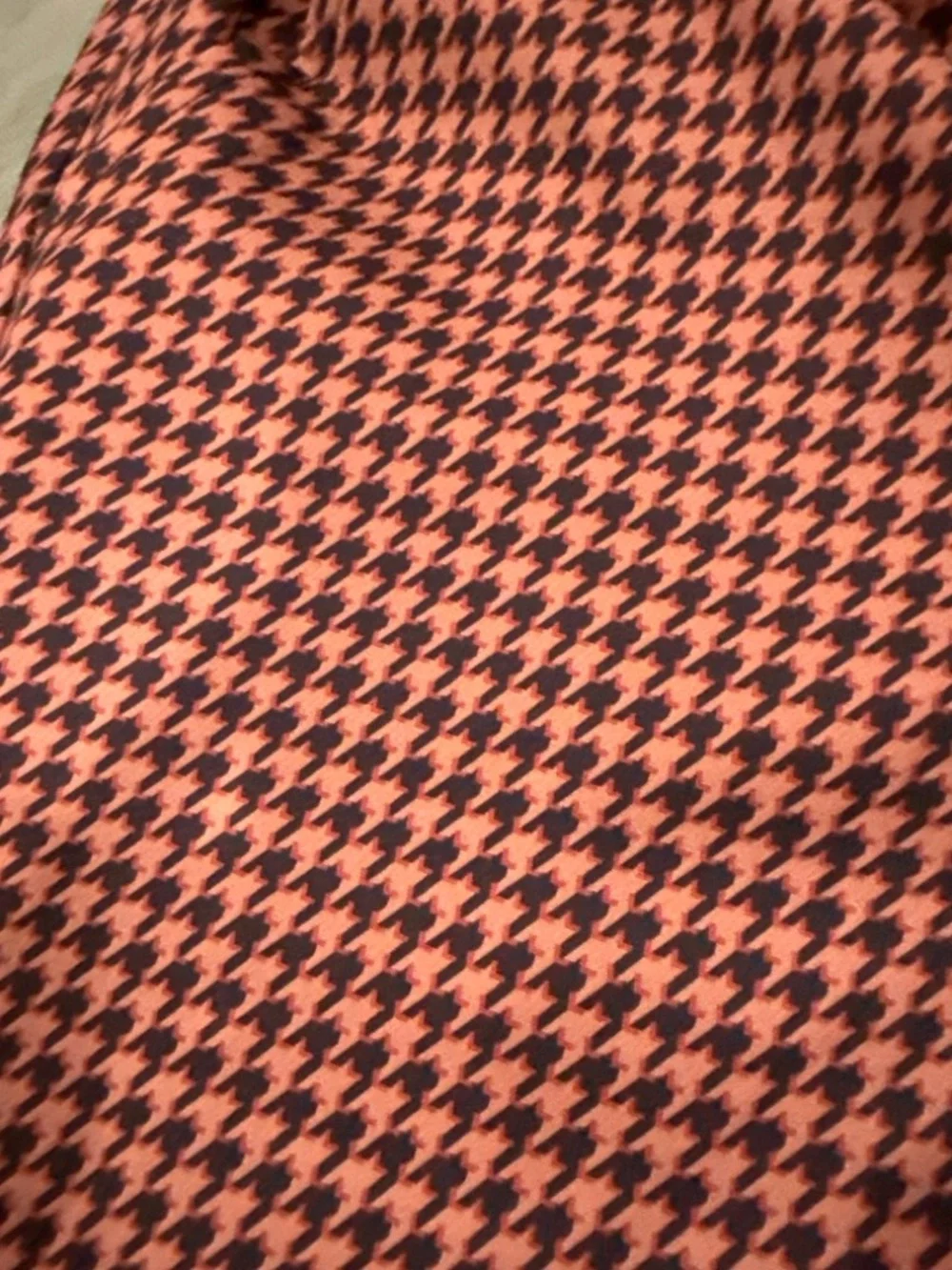 Lars Amadeus Houndstooth Pants Women Size 32 Orange Black NWT